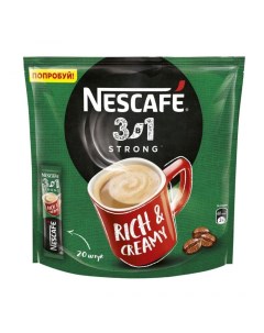 Кофе Крепкий 3 в 1 растворимый 20 стиков по 14 5 гр Nescafe