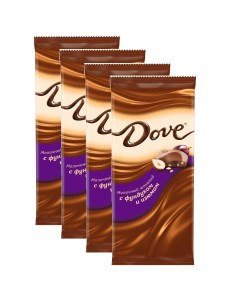 Молочный шоколад Фундук Изюм Флоу пак 90 гр 4 шт Dove