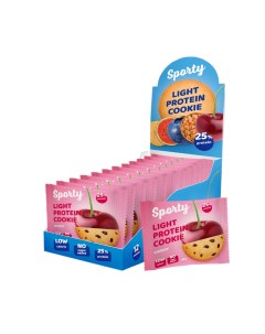 Печенье Light Protein Cookie 12 40 г 12 шт вишня Sporty