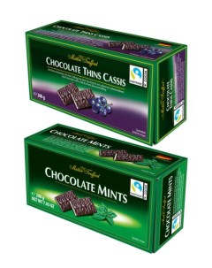 Темный шоколад с начинкой мята и смородина в пластинках 2шт по 200 г Maitre truffout