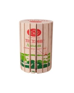 Чай весовой зеленый Assam в круглой деревянной коробке 100 г Ти тэнг