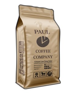 Кофе в зернах Вьетнам Ламдонг Далат Арабика 100 500гр Paul coffee company