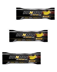 Протеиновый батончик в шоколаде TRI Protein bar Банан 3х50г Ironman