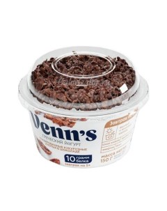 Йогурт Venn s греческий кукурузные хлопья в шоколаде обезжиренный 0 1 130 г Venn`s