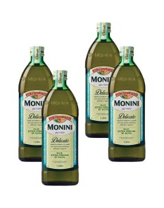Масло оливковое Экстра Вирджин Деликато стекло 1 л 4 шт Monini