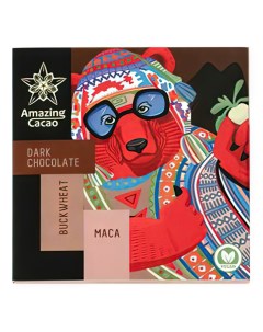 Шоколад Мараньон горький с гречневой крупой и желтой перуанской макой 60 г Amazing cacao