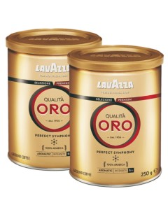 Кофе молотый Qualita Oro железная банка 2 шт по 250 г Lavazza