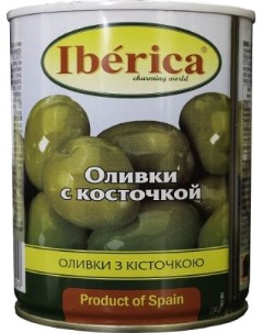 Оливки зеленые с косточкой 420 г Iberica