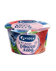 Йогурт Very Berry с черникой и клубникой 2 6 180 г Viola