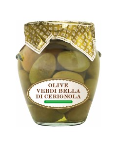 Оливки Bella di cerignola зеленые с косточкой 580 мл Dolce albero