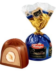 Шоколадные конфеты Соната с лесным орехом и ореховым кремом Победа вкуса