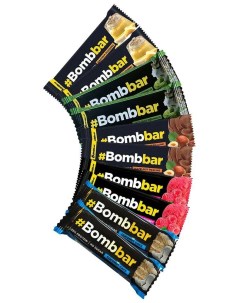 Подарочная коробка Bombbar Батончик в шоколаде ассорти всех вкусов 10шт по 40г Best.fit