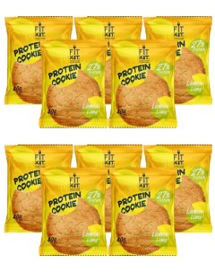 Протеиновое печенье Protein Cookie Лимон лайм 10 шт по 40 г Fit kit