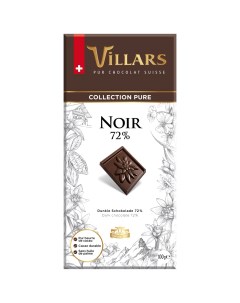 Шоколад тёмный горький 72 100г Villars