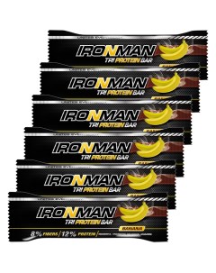 Протеиновые батончики TRI Protein bar банан 6 шт по 50 г Ironman