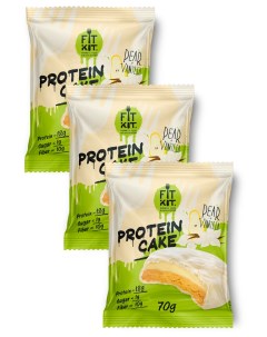 Протеиновое печенье Protein Cake 3шт x 70г Груша ваниль Fit kit