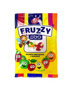 Жевательные конфеты с фруктовой начинкой 220 г Fruzzy duo