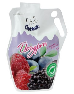Йогурт питьевой бзмж лесная ягода жир 1 5 900 г лин пак лактис россия Снежок
