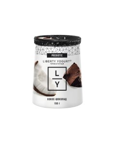Йогурт Двухслойный кокос шоколад 2 150 г Liberty yogurt