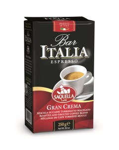 Кофе молотый bar Italia grain crema 250 г Saquella