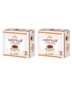 Чай черный Бергамот 2 упаковки по 100 пакетов Азерчай