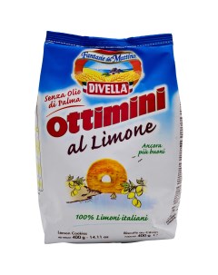 Печенье Оттимини песочное лимонное 400 г Divella