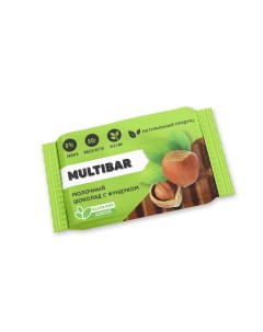 Шоколад молочный без сахара с фундуком 95 г Multibar