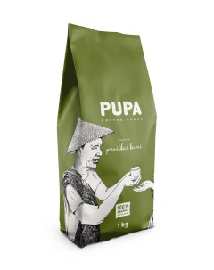 Кофе в зернах Pupa Pieniskai Kavai 100 арабика 1 кг Kavos bankas