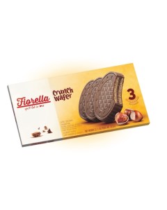 Вафли в молочном шоколаде с ореховой начинкой 60 гр Упаковка 24 шт Fiorella