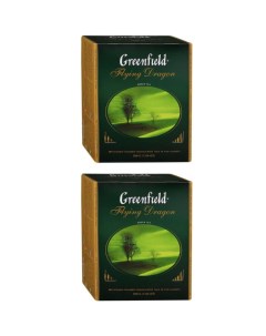 Чай зеленый листовой Flying Dragon 2 упаковки по 100 пакетиков Greenfield
