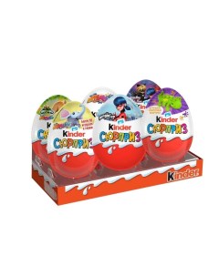 Шоколадное яйцо Сюрприз МИКС ApplayDu Natoons Леди Баг с игрушкой внутри 36шт Kinder