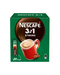 Крепкий кофе 3в1 растворимый порционный короб 20 порций по 14 5г Nescafe