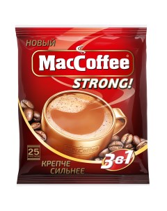 Кофейный напиток Strong 3в1 25 пакетиков по 16г Maccoffee