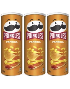 Чипсы картофельные Paprika со вкусом паприки 3 шт по 165 г Pringles