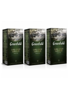 Чай черный Earl Grey Fantasy 3 упаковки по 25 пакетиков Greenfield