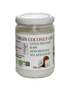 Кокосовое масло organic virgin coconut oil 500 мл Organica united group
