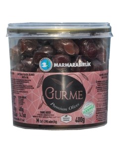 Маслины Gurme Premium M черные с косточкой 400 г Marmarabirlik