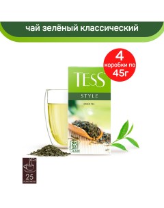 Чай зеленый Style 4 шт по 25 пакетиков Tess