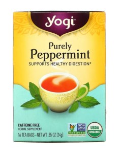 Чай в пакетиках Purely Peppermint без кофеина 16 пакетиков Yogi tea