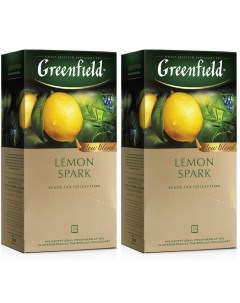 Чай черный Lemon Spark 2 упаковки по 25 пакетиков Greenfield