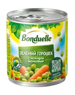 Горошек зеленый с молодой морковью 200 г Bonduelle