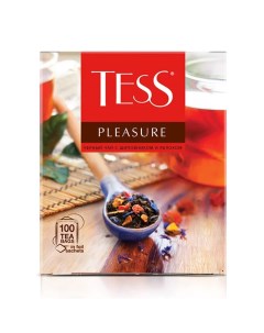 Чай чёрный Pleasure с шиповником и яблоком 100 пакетиков Tess