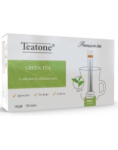 Чай зеленый китайский байховый мелкий 100 пакетиков Teatone