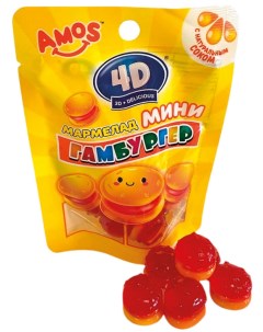 Мармелад 4D 3D Delicious Мини Гамбургер 48г Amos