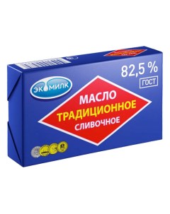 Масло сладко сливочное несоленое 82 5 БЗМЖ 180 г Экомилк
