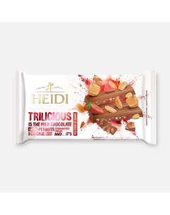 Шоколад Trilicious с арахисом клубникой и помадкой со вкусом печенья 180 г Heidi