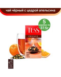 Чай черный Orange с цедрой апельсина 5 шт по 25 пакетиков Tess