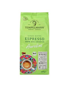 Кофе Aurelias Espresso BIO арабика в зернах 1 кг Tempelmann