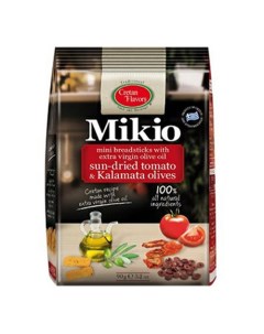 Хлебные палочки mini с вялеными томатами и оливками 90 г Mikio