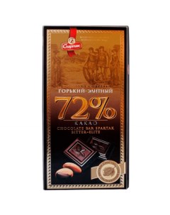 Шоколад горький элитный 72 90 г Спартак